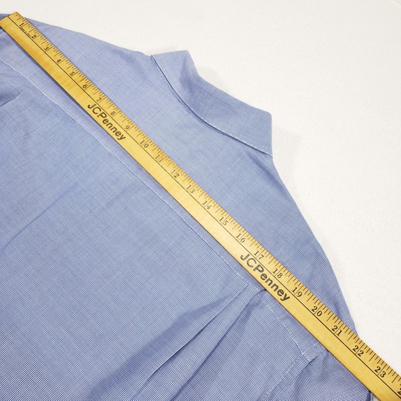 Giorgio Armani Le Collezioni Button Up Shirt Mens 17.5 44 L Blue Micro Check - Picture 6 of 8